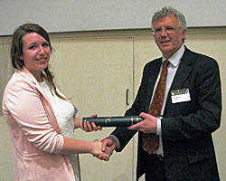 Hollie Colville receiving the Duncan award